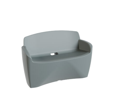 Nashorn tweezitsbank met afvoer Grijs _ NH-CLEX02 _ 750 x 700 px